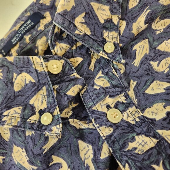 Chaps Ralph Lauren Hawaiian Fish All Over Print Vtg Button Down Mens Size Large - Picture 7 of 11